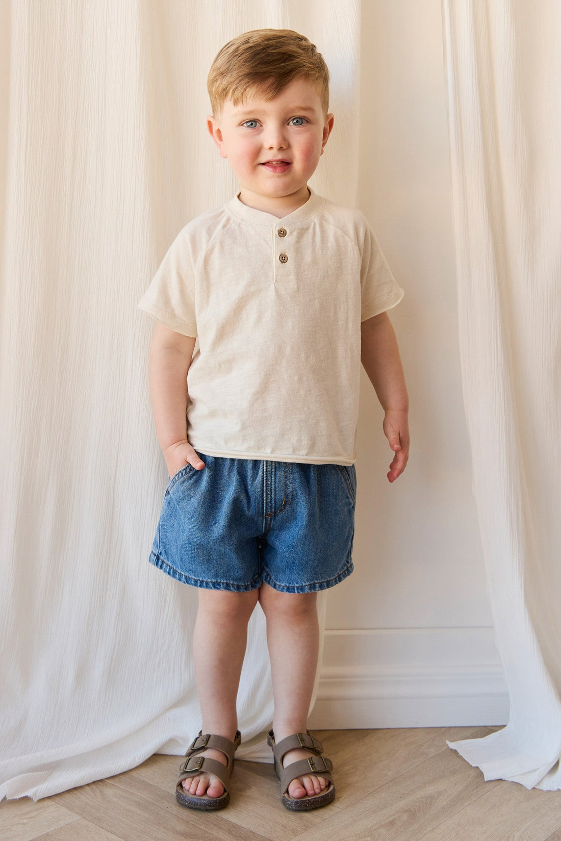 Reid Denim Short - Vintage Denim Childrens Short from Jamie Kay USA
