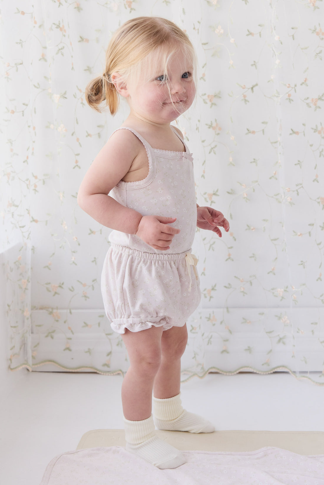 Organic Cotton Bridget Singlet Bodysuit - Addie Lilac Childrens Bodysuit from Jamie Kay USA