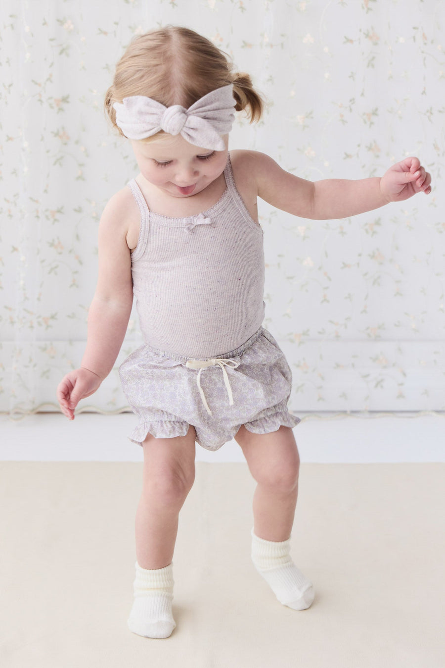 Organic Cotton Frill Bloomer - Chloe Lavender Childrens Bloomer from Jamie Kay USA