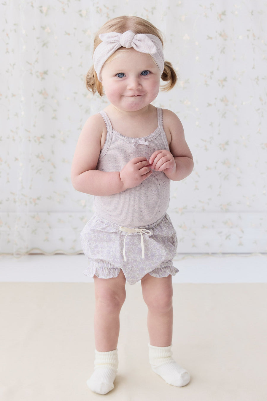 Organic Cotton Frill Bloomer - Chloe Lavender Childrens Bloomer from Jamie Kay USA