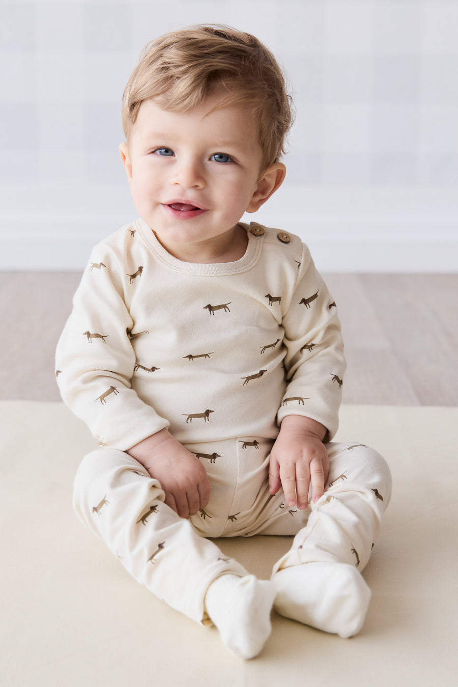 Organic Cotton Fernley Bodysuit - Cosy Basil Cloud Childrens Bodysuit from Jamie Kay USA