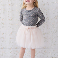 Organic Cotton Long Sleeve Top - Rosalie Floral Lava Childrens Top from Jamie Kay USA