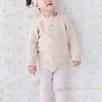 Organic Cotton Fine Rib Legging - Tulip Fleck Childrens Legging from Jamie Kay USA