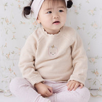 Audrey Knitted Jumper - Oatmeal Marle Childrens Jumper from Jamie Kay USA