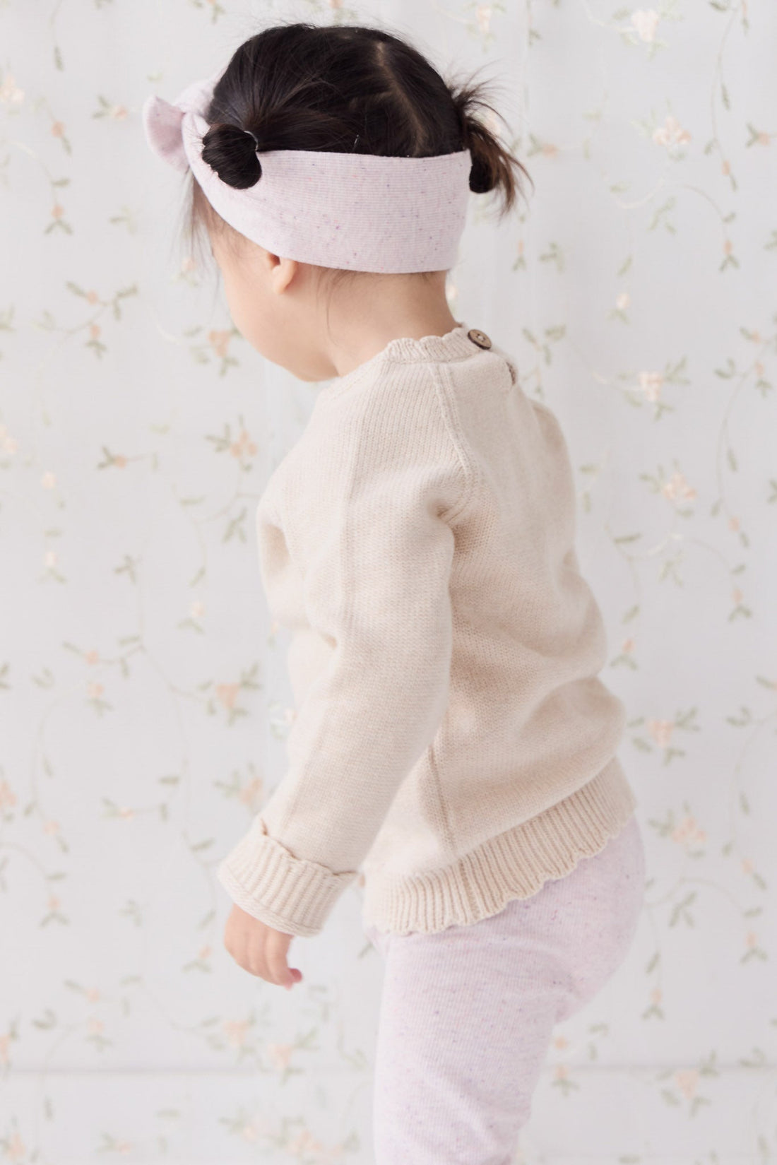 Audrey Knitted Jumper - Oatmeal Marle Childrens Jumper from Jamie Kay USA