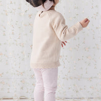 Organic Cotton Fine Rib Legging - Tulip Fleck Childrens Legging from Jamie Kay USA