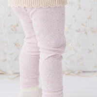 Organic Cotton Fine Rib Legging - Tulip Fleck Childrens Legging from Jamie Kay USA