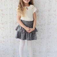 Organic Cotton Ruby Skirt - Rosalie Floral Lava Childrens Skirt from Jamie Kay USA