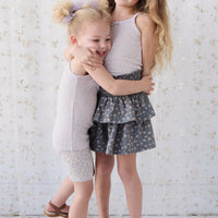 Organic Cotton Ruby Skirt - Rosalie Floral Lava Childrens Skirt from Jamie Kay USA