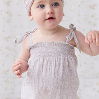 Organic Cotton Summer Playsuit - Chloe Lavender Childrens Playsuit from Jamie Kay USA