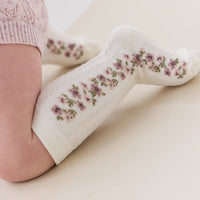 Cassie Sock - Parchment Childrens Sock from Jamie Kay USA