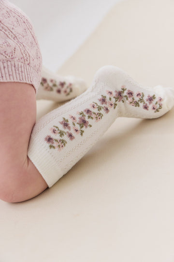 Cassie Sock - Parchment Childrens Sock from Jamie Kay USA