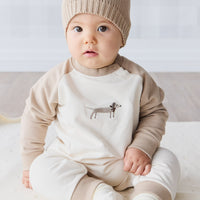 Organic Cotton Tao Sweatshirt Onepiece - Cosy Basil Fawn Childrens Onepiece from Jamie Kay USA