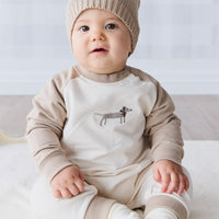 Organic Cotton Tao Sweatshirt Onepiece - Cosy Basil Fawn Childrens Onepiece from Jamie Kay USA