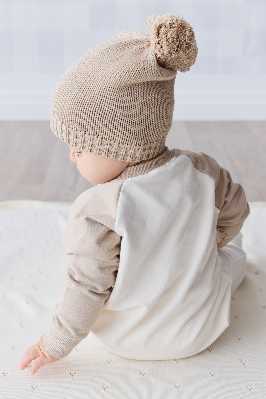 Organic Cotton Tao Sweatshirt Onepiece - Cosy Basil Fawn Childrens Onepiece from Jamie Kay USA