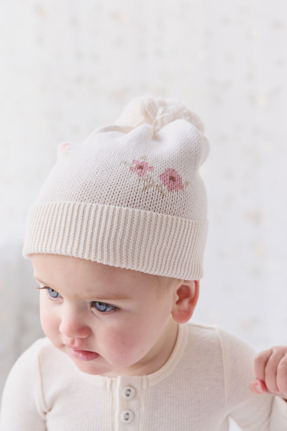 Addison Beanie - Simple Flowers Childrens Hat from Jamie Kay USA