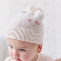 Addison Beanie - Simple Flowers Childrens Hat from Jamie Kay USA