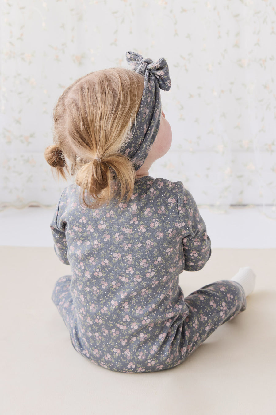 Organic Cotton Frankie Onepiece - Rosalie Floral Lava Childrens Onepiece from Jamie Kay USA