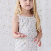 Organic Cotton Everyday Bike Short - Moons Garden Lavender Childrens Short from Jamie Kay USA