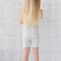 Organic Cotton Everyday Bike Short - Moons Garden Lavender Childrens Short from Jamie Kay USA