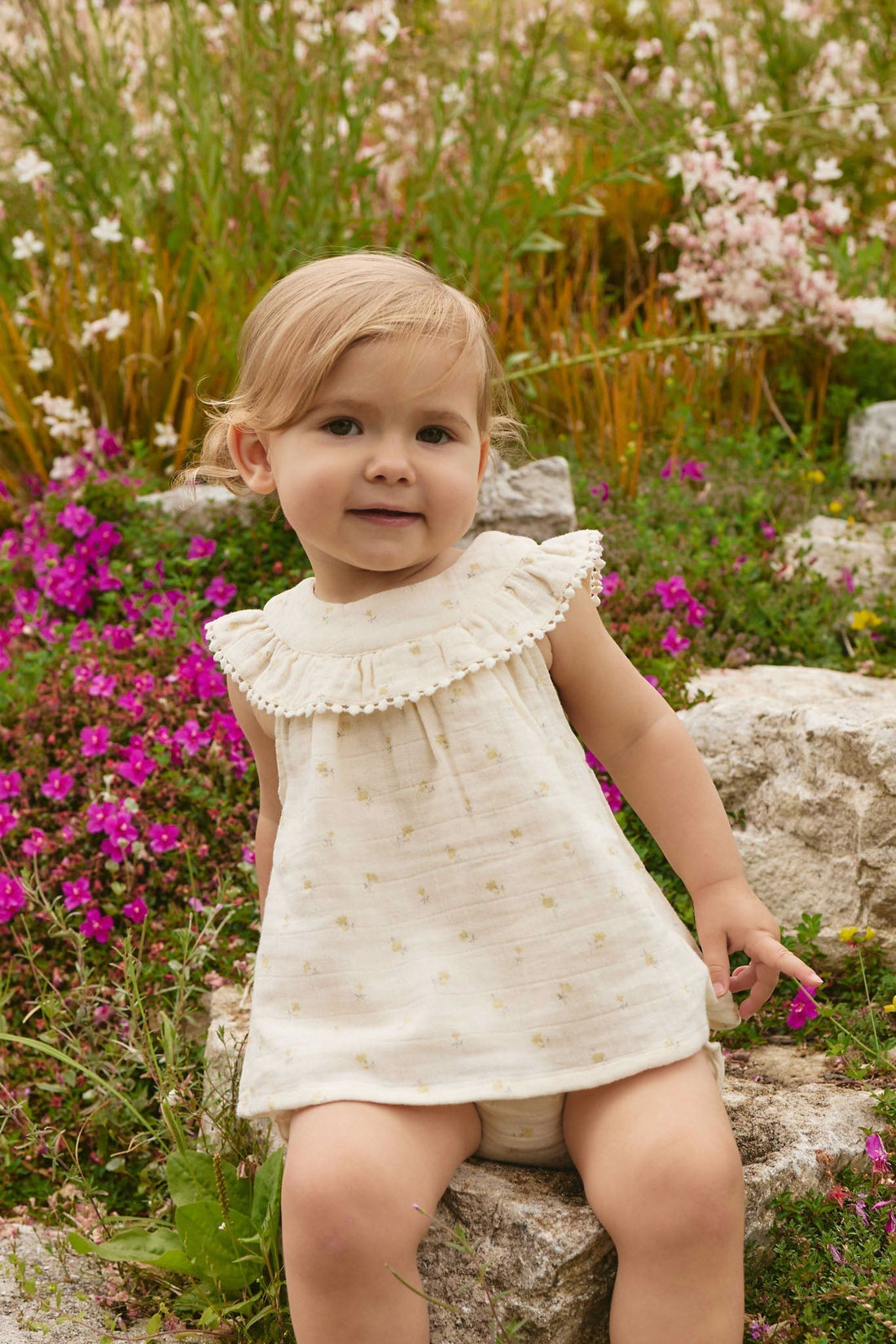 Organic Cotton Muslin Annalise Top - Vintage Ditsy Childrens Top from Jamie Kay USA