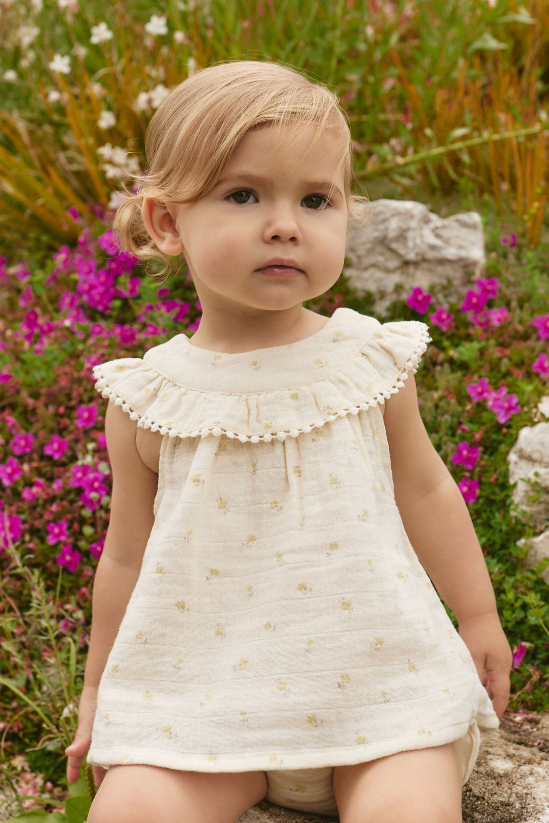 Organic Cotton Muslin Annalise Top - Vintage Ditsy Childrens Top from Jamie Kay USA