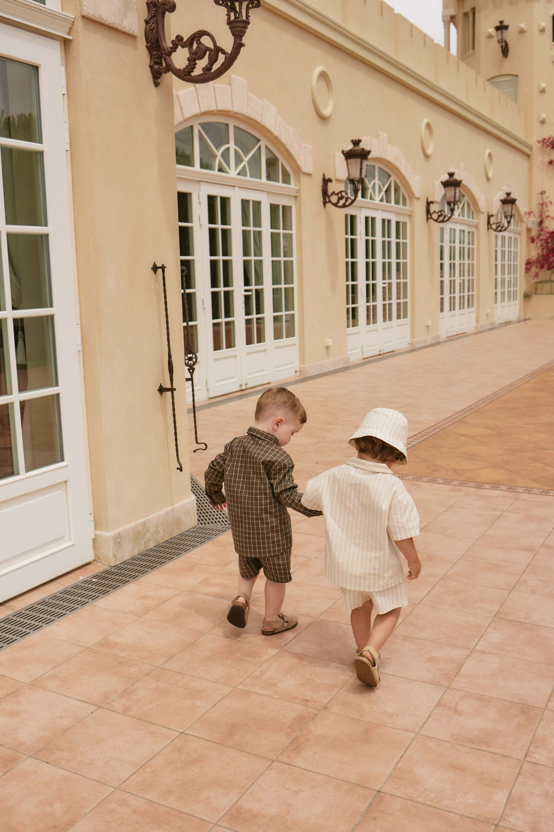 Organic Cotton Isaiah Shirt - Variegated Grid Tarmac Childrens Shirt from Jamie Kay USA