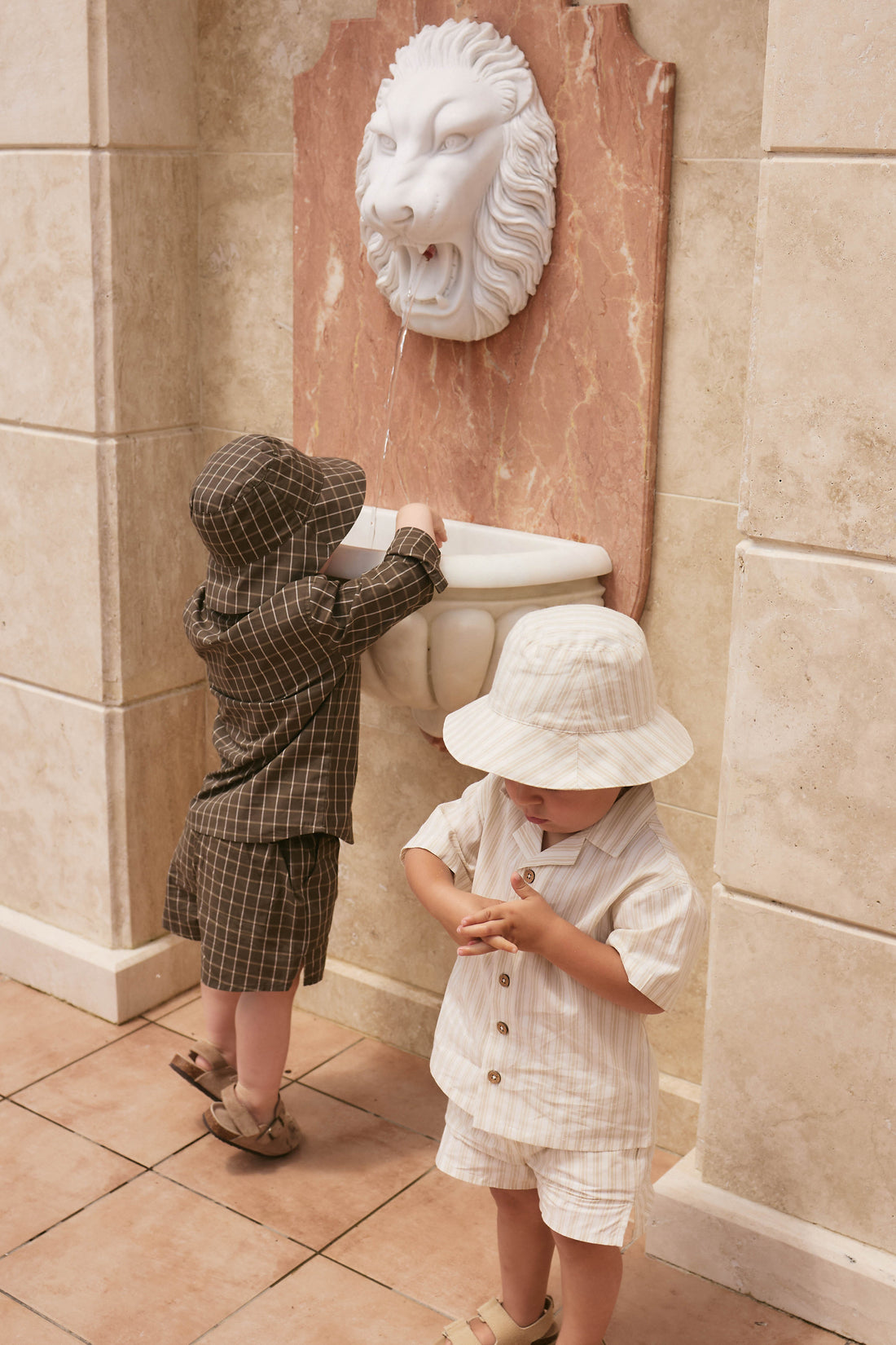 Organic Cotton Isaiah Shirt - Variegated Grid Tarmac Childrens Shirt from Jamie Kay USA