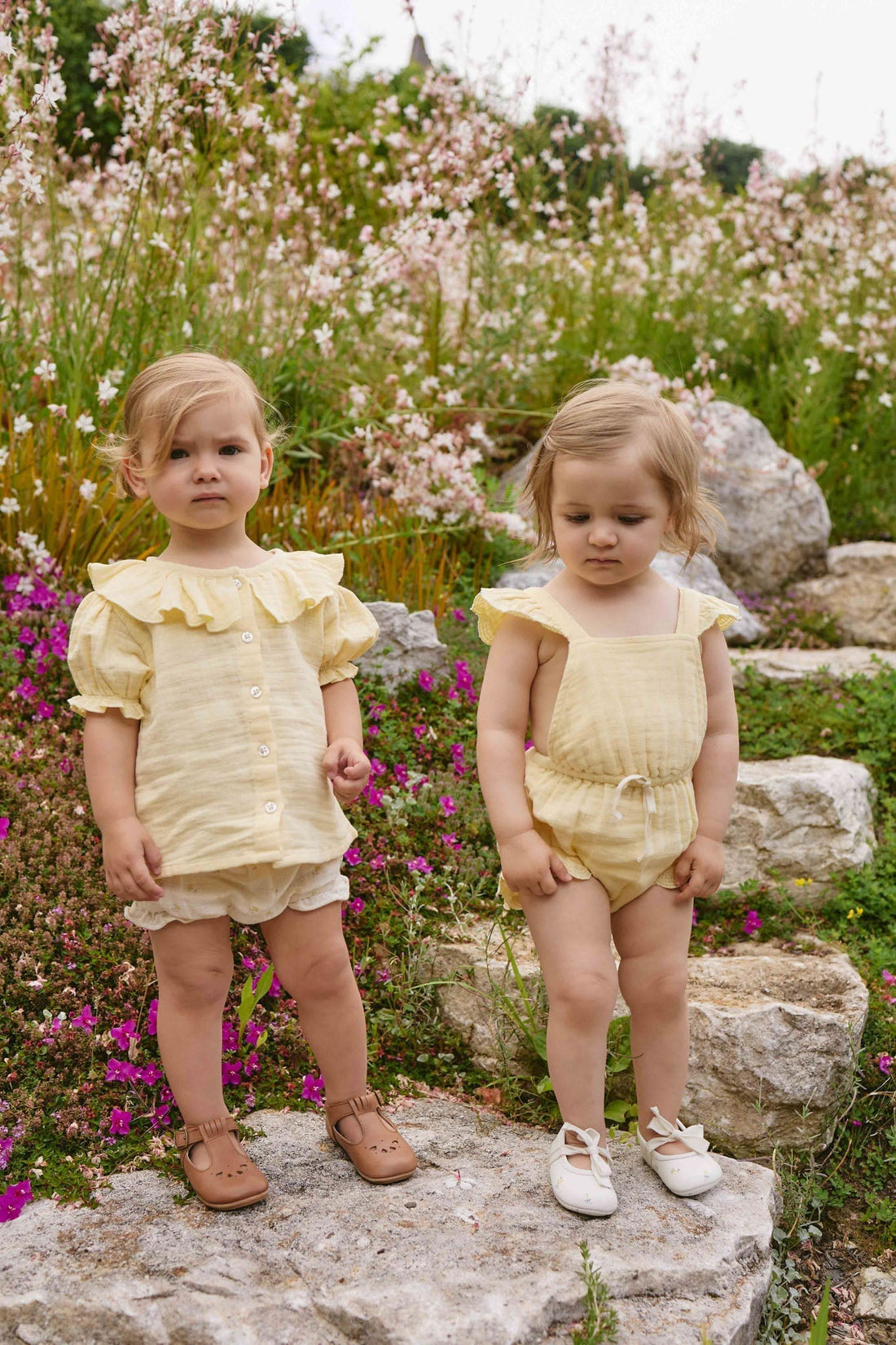 Organic Cotton Muslin Frill Bloomer - Vintage Ditsy Childrens Bloomer from Jamie Kay USA