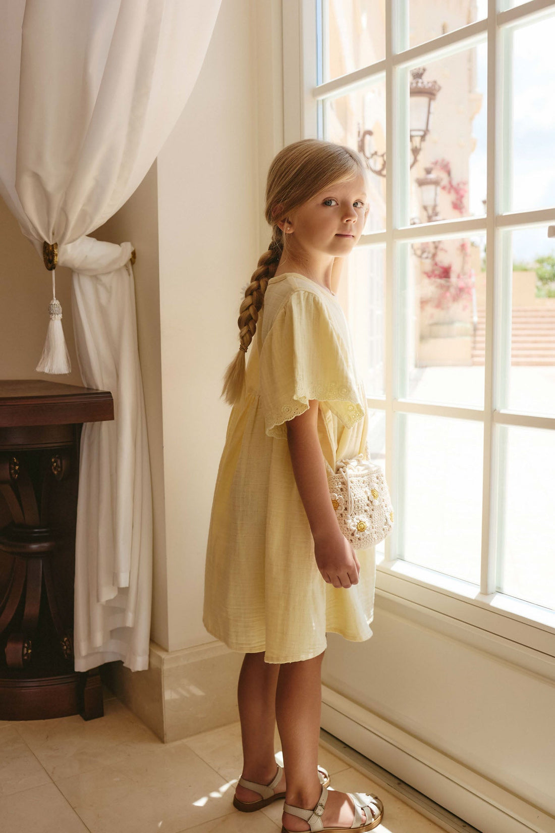 Organic Cotton Muslin Phillipa Dress - Sunshine Childrens Dress from Jamie Kay USA