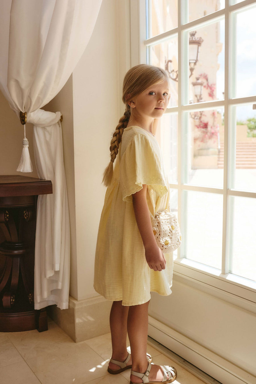 Organic Cotton Muslin Phillipa Dress - Sunshine Childrens Dress from Jamie Kay USA