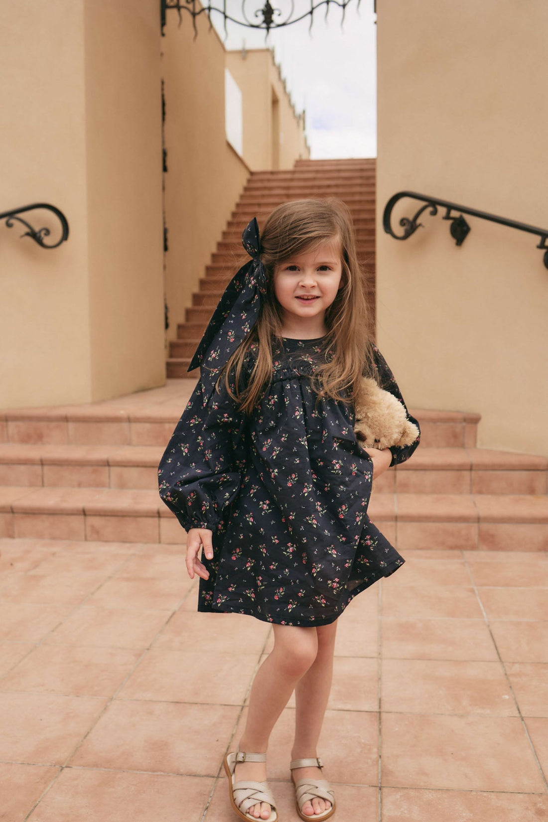 Organic Cotton Amira Dress - Bianca Noir Childrens Dress from Jamie Kay USA