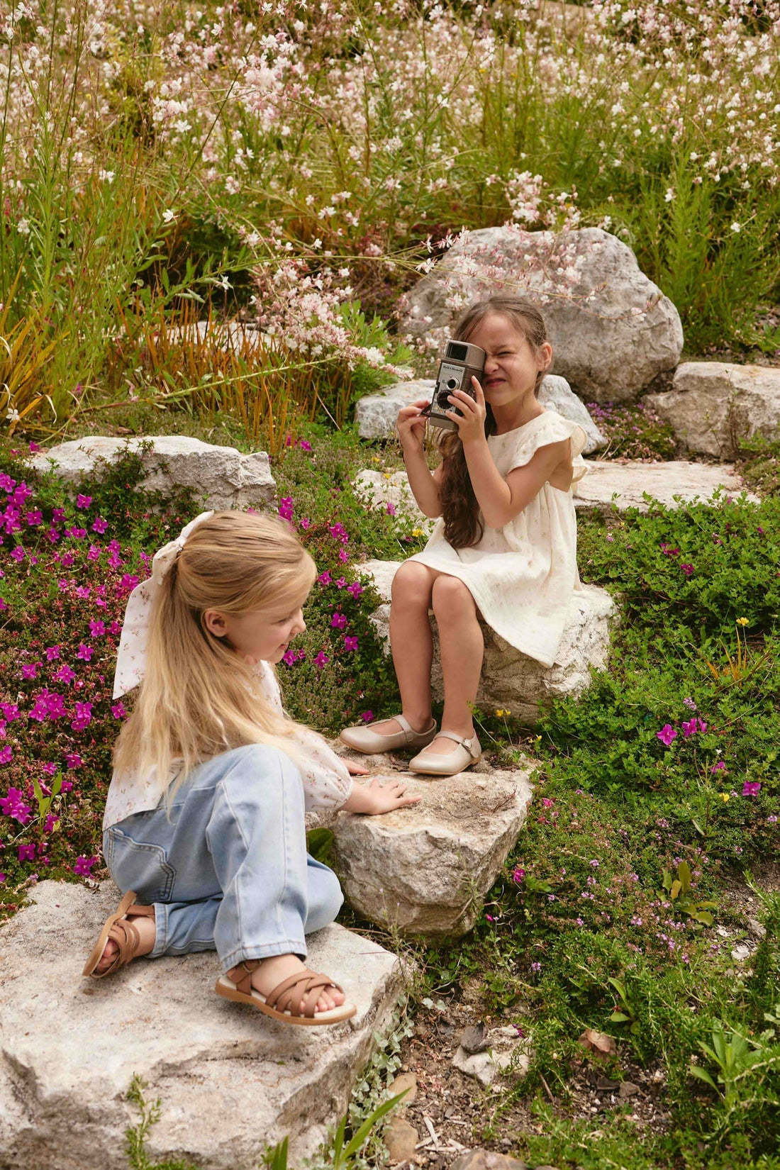 Organic Cotton Muslin Brielle Dress - Vintage Ditsy Childrens Dress from Jamie Kay USA