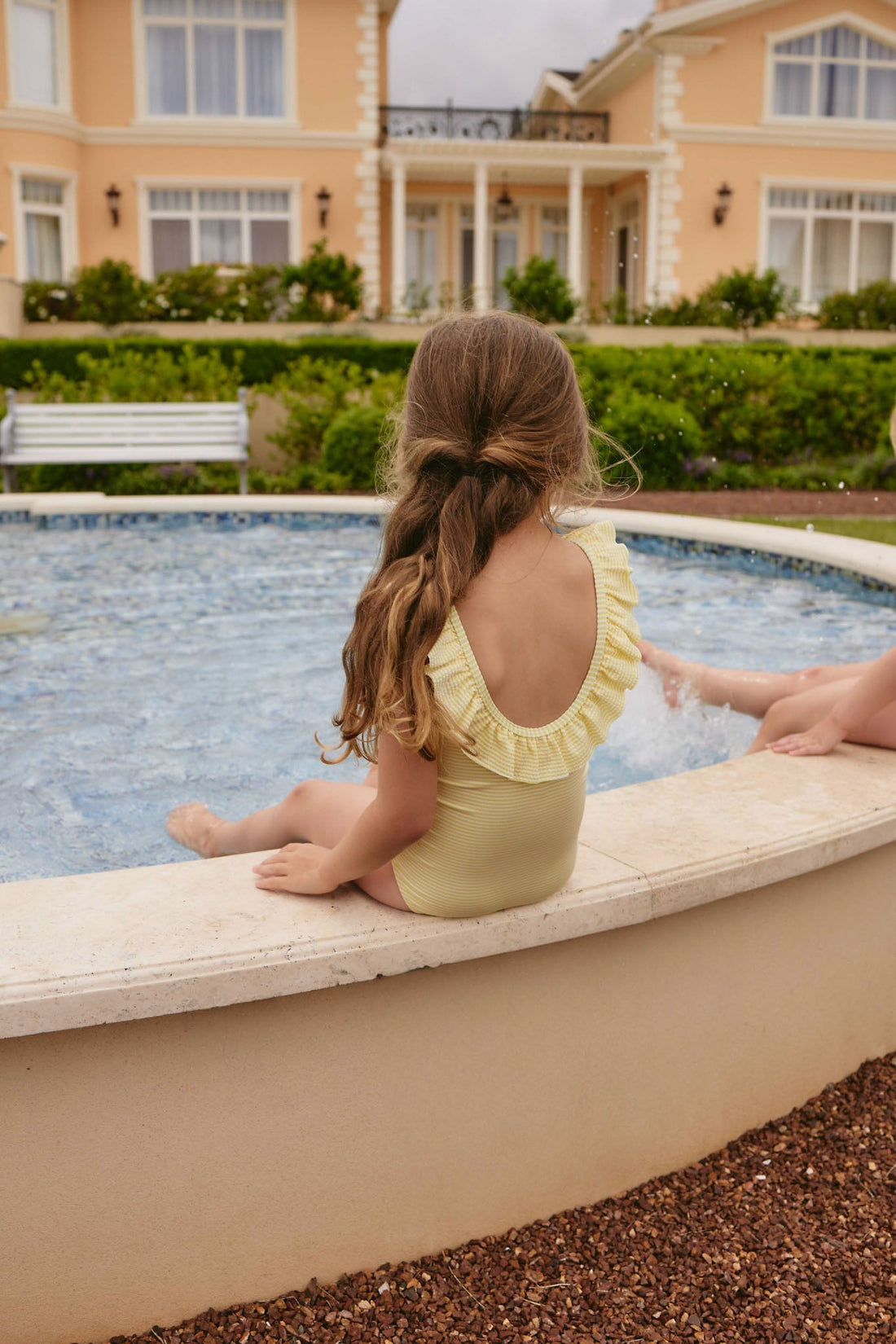 Emmeline Swimsuit - Camomile Stripe Childrens Swimwear from Jamie Kay USA