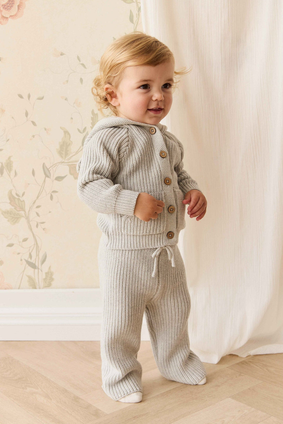 OG Morgan Knit Pant - Light Grey Marle Childrens Pant from Jamie Kay USA