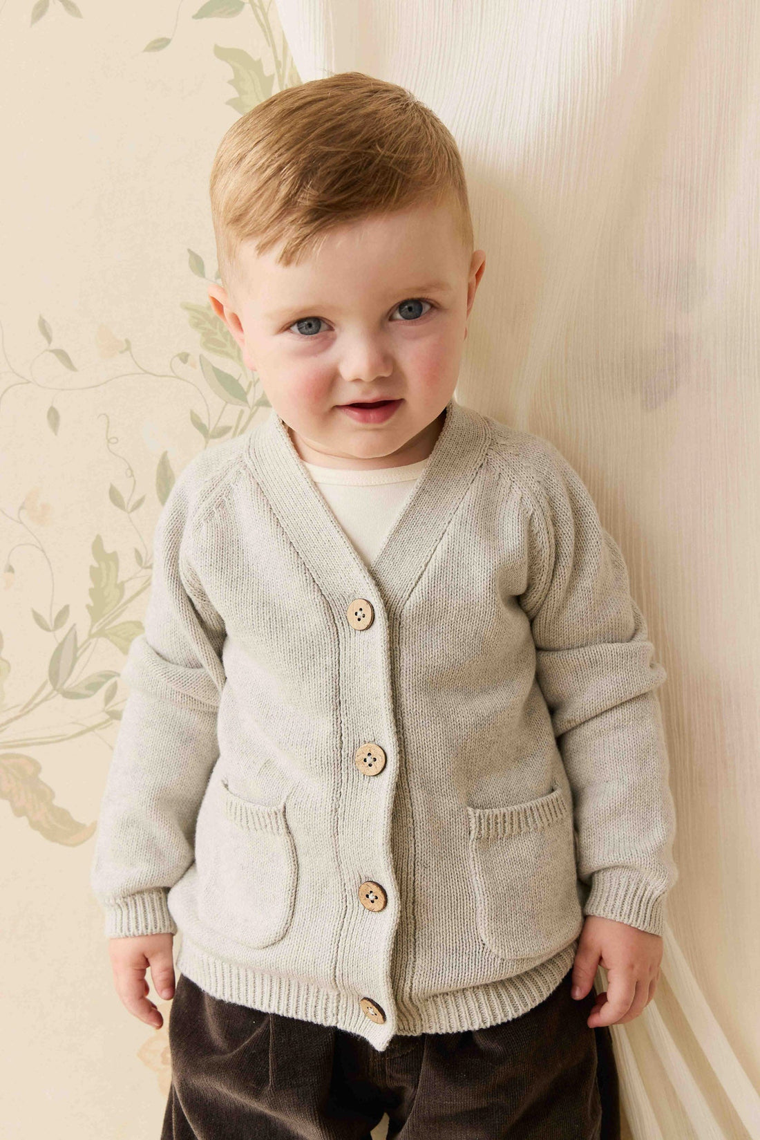 Franco Cardigan - Light Grey Marle Childrens Cardigan from Jamie Kay USA