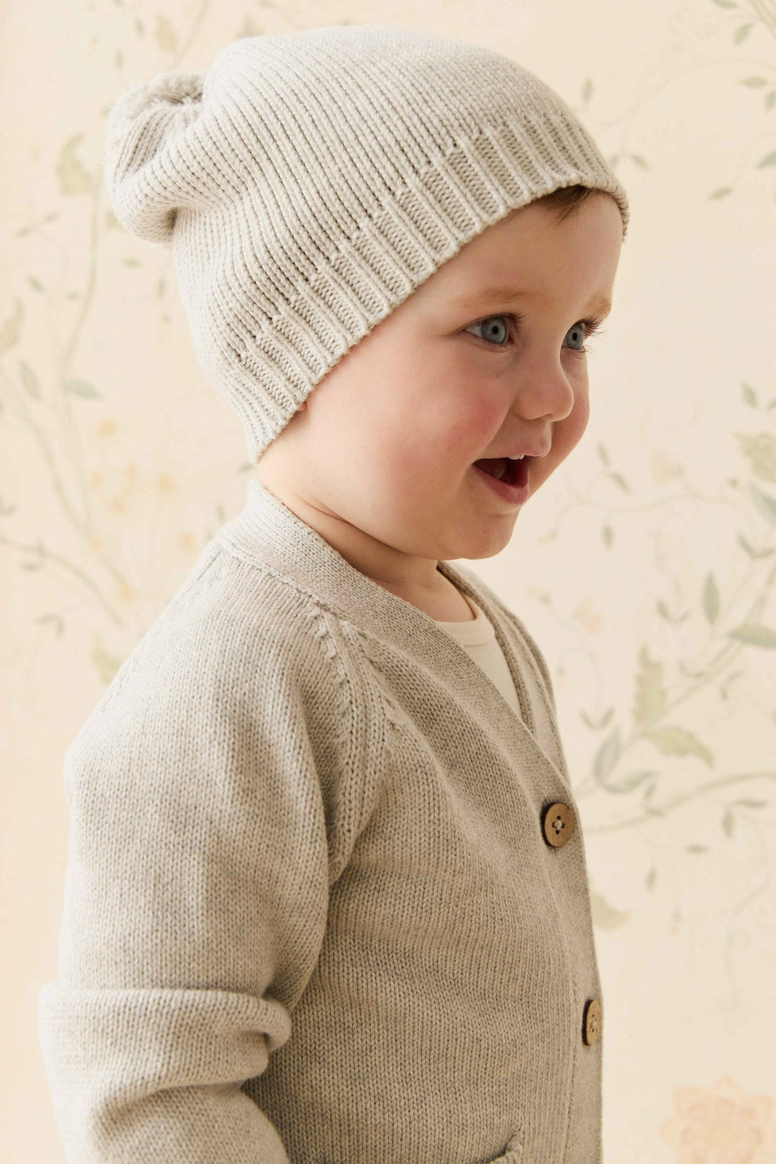 Ethan Hat - Light Grey Marle Childrens Beanie from Jamie Kay USA