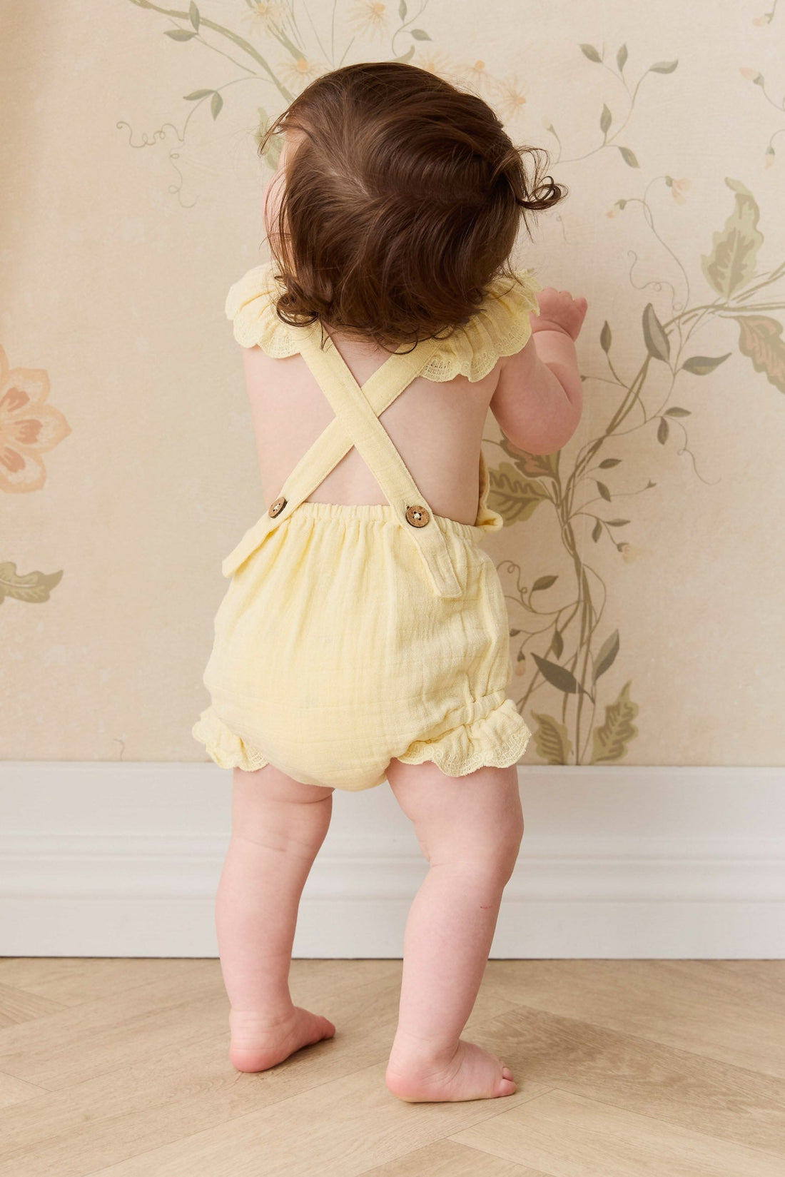Organic Cotton Muslin Luciana Playsuit - Sunshine Childrens Playsuit from Jamie Kay USA