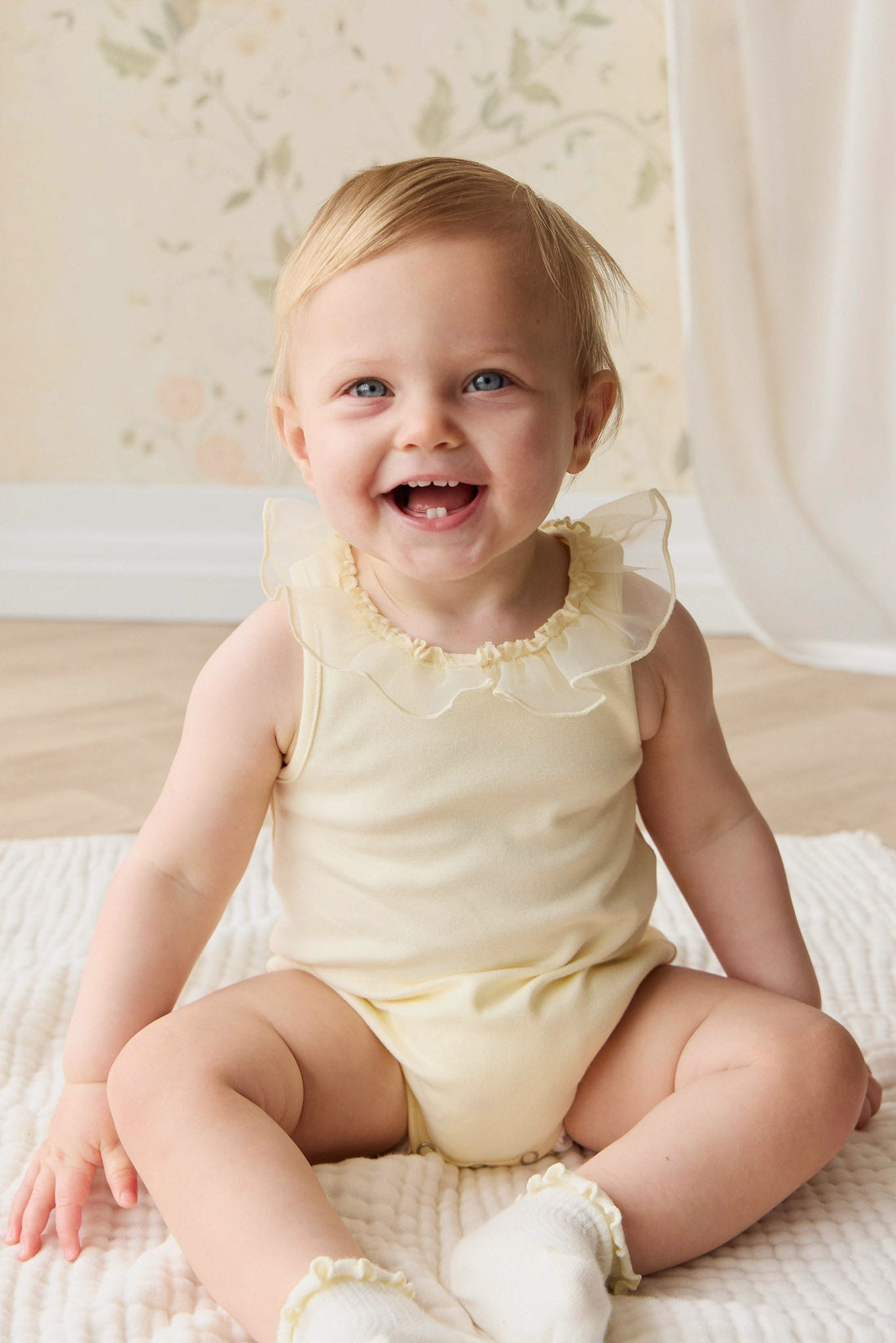 Adalyn Playsuit - Lemon Childrens Playsuit from Jamie Kay USA