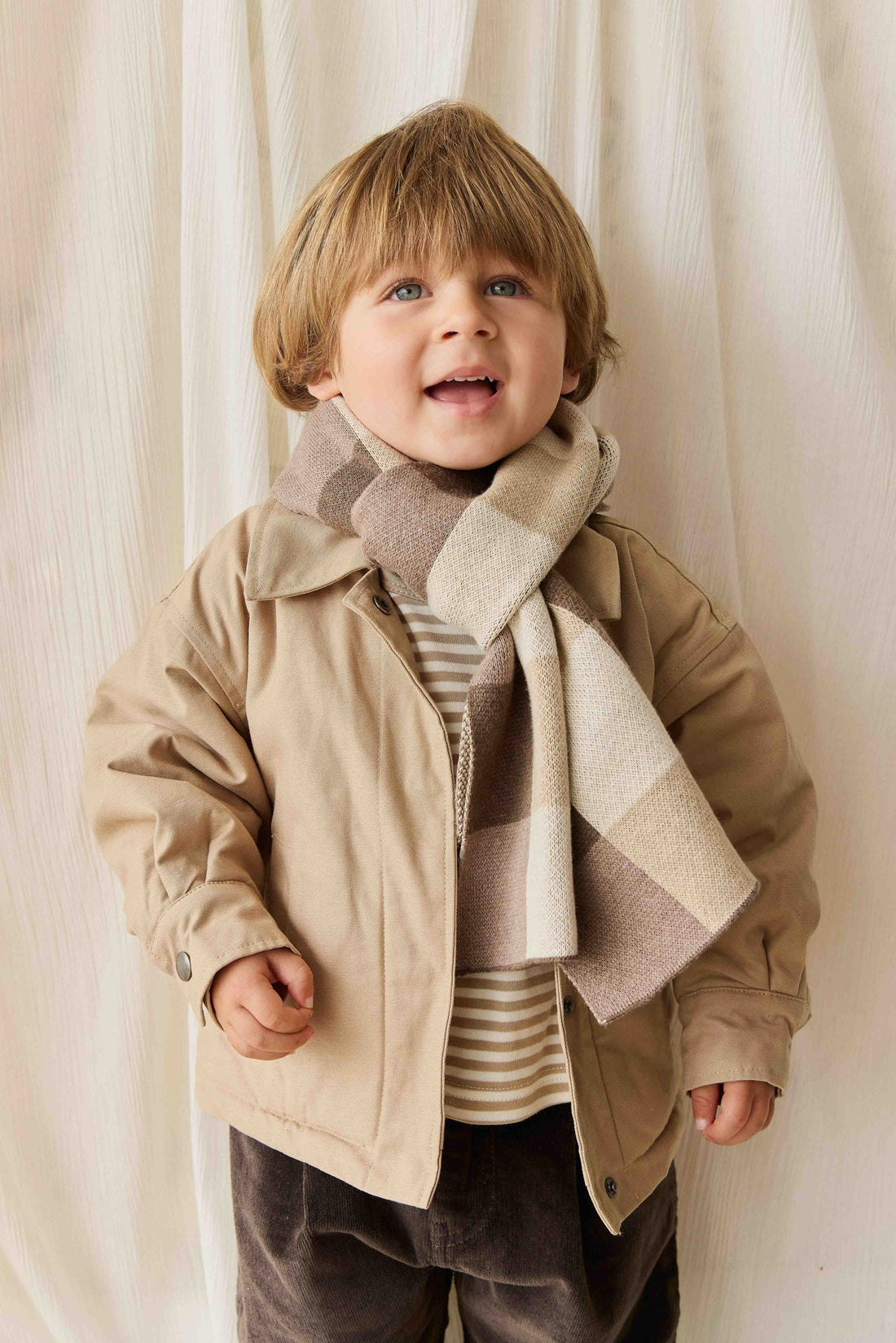 Checkered Scarf - Brioche Childrens Scarf from Jamie Kay USA