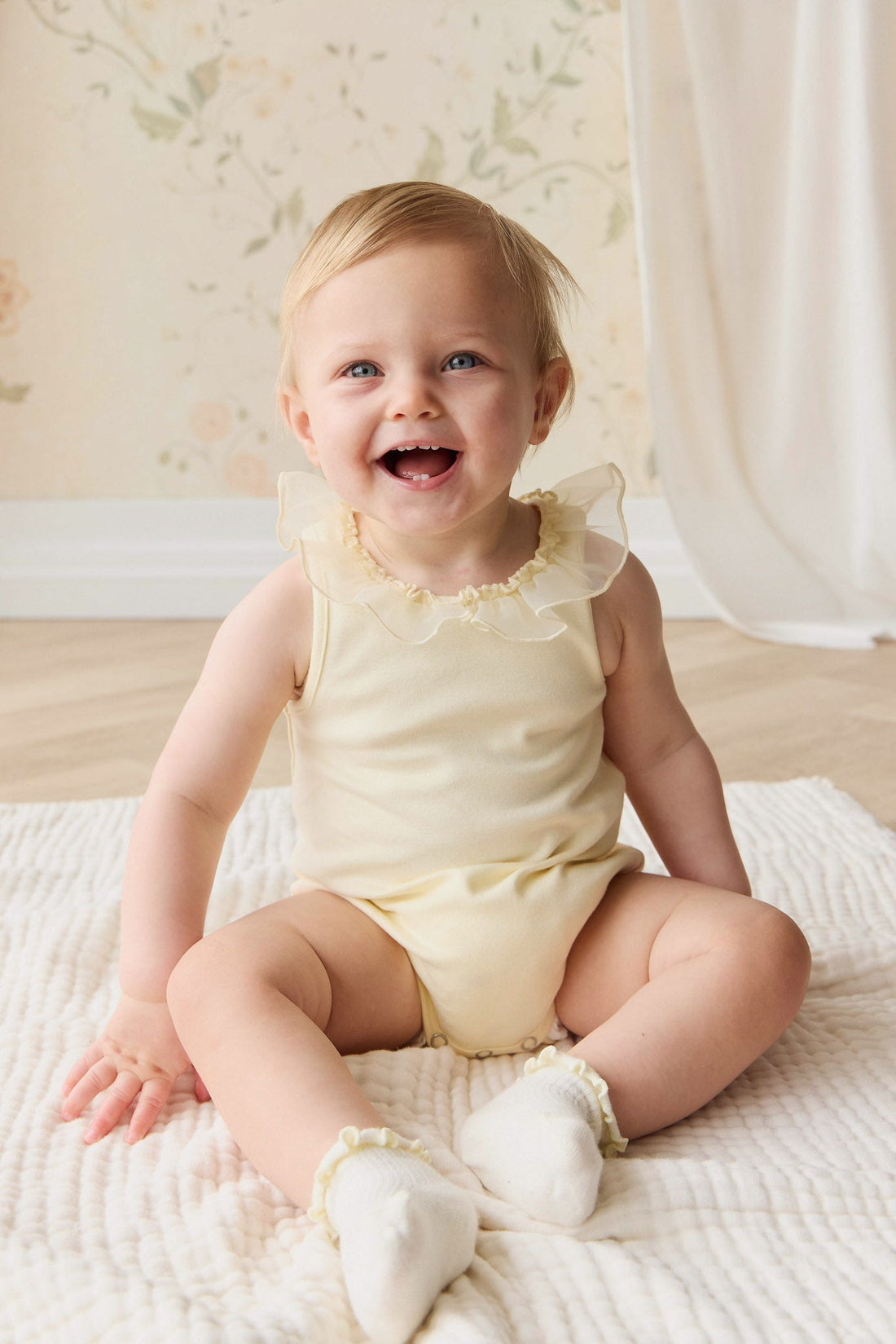 Adalyn Playsuit - Lemon Childrens Playsuit from Jamie Kay USA