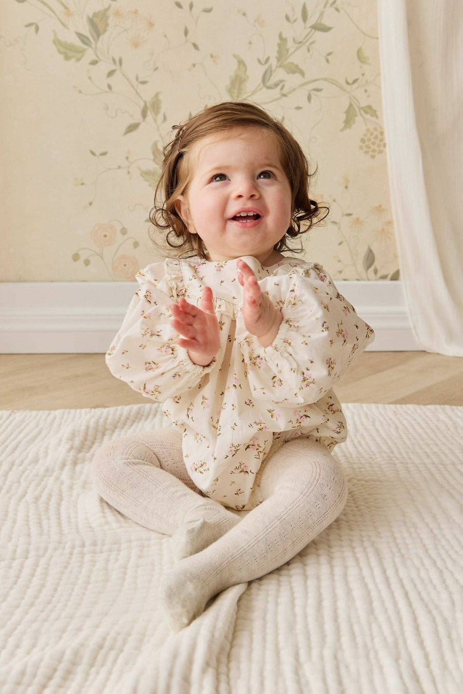 Organic Cotton Frances Playsuit - Bianca Antique Childrens Playsuit from Jamie Kay USA
