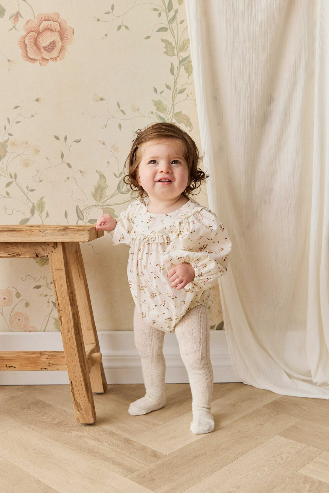 Organic Cotton Frances Playsuit - Bianca Antique Childrens Playsuit from Jamie Kay USA