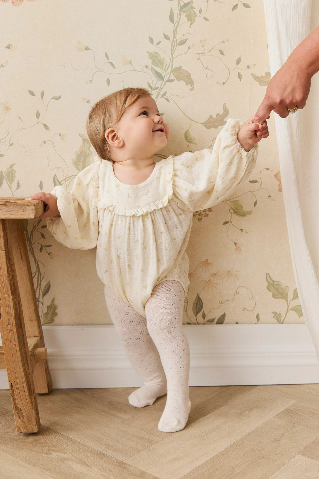 Organic Cotton Muslin Frances Playsuit - Vintage Ditsy Childrens Playsuit from Jamie Kay USA