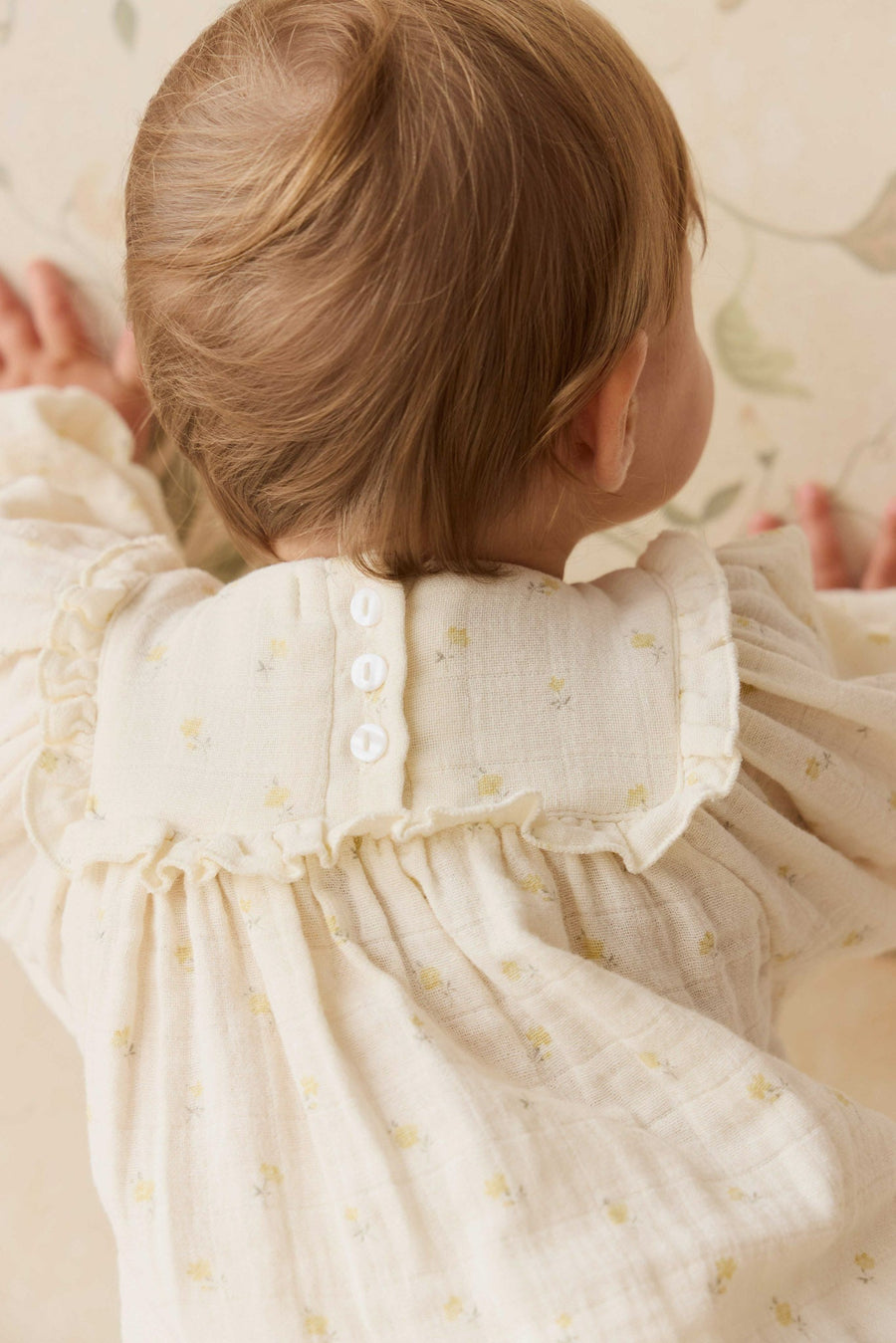 Organic Cotton Muslin Frances Playsuit - Vintage Ditsy Childrens Playsuit from Jamie Kay USA