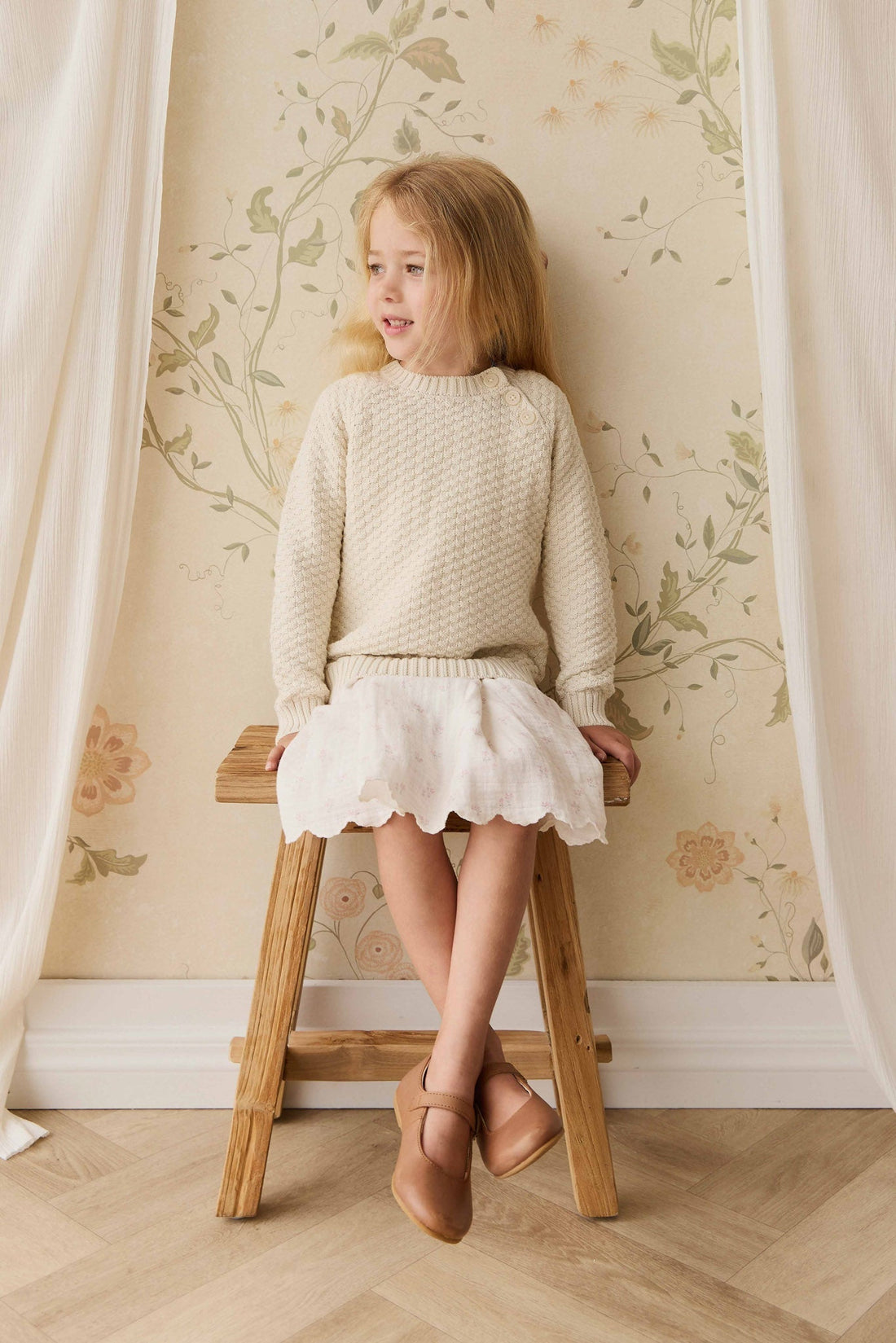 Emelia Jumper - Vanilla Childrens Jumper from Jamie Kay USA