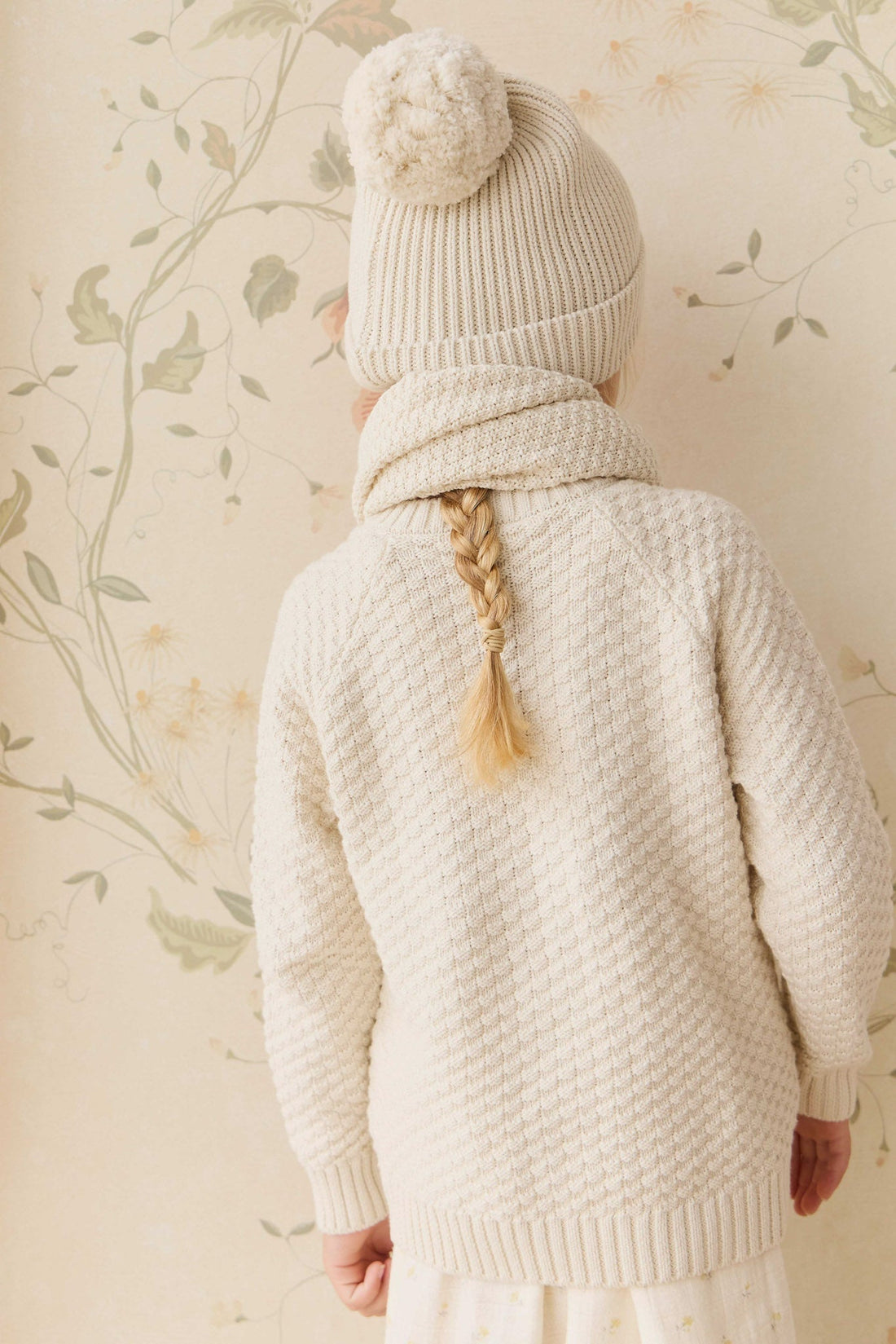 Simple Rib Beanie - Vanilla Childrens Hat from Jamie Kay USA