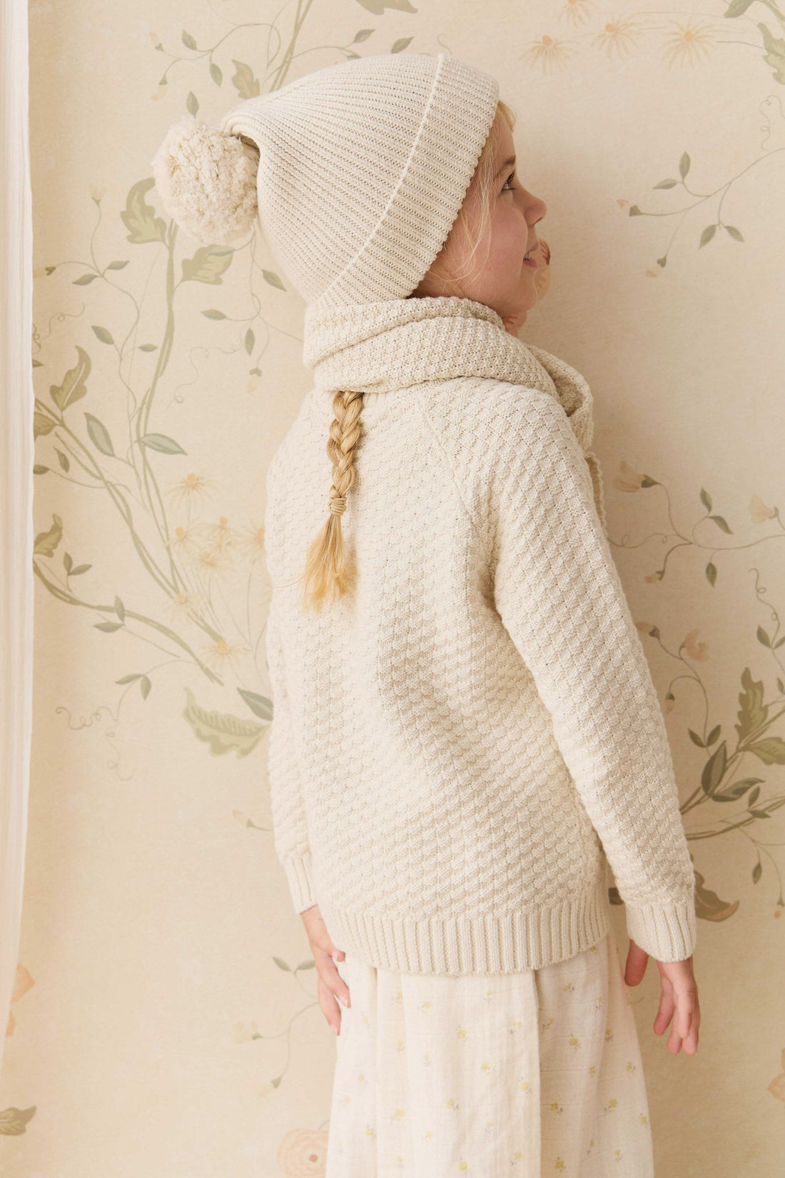 Simple Rib Beanie - Vanilla Childrens Hat from Jamie Kay USA