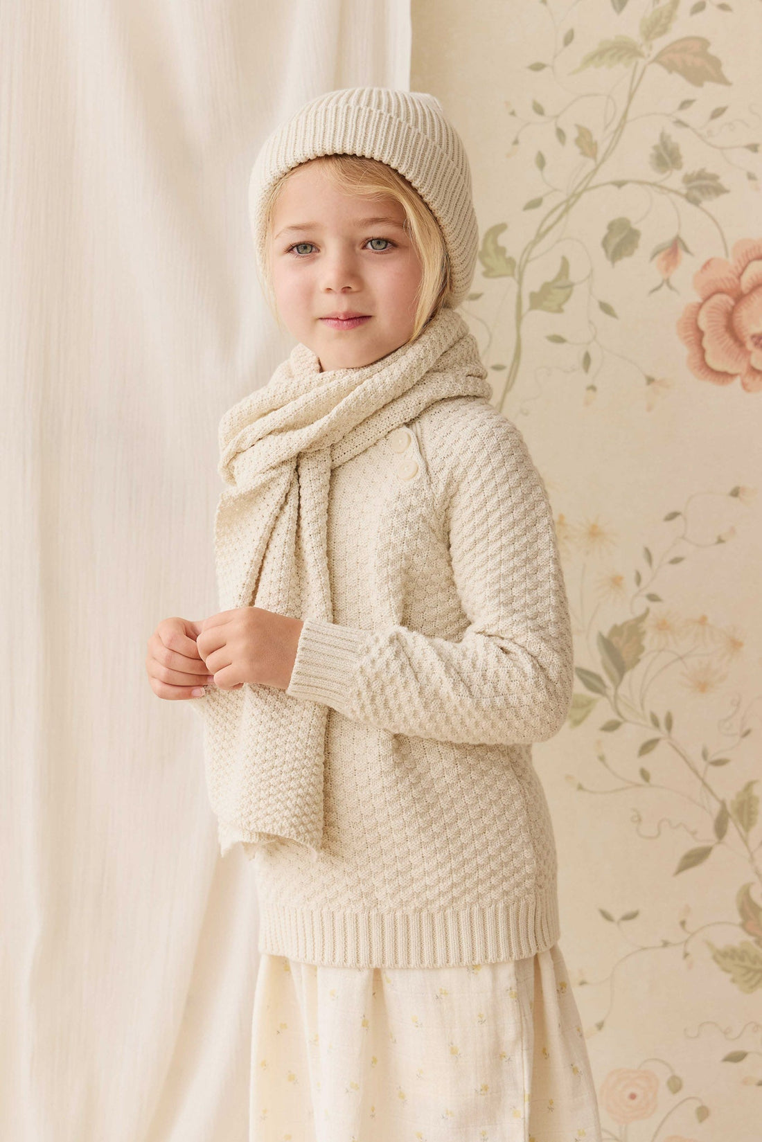 Emelia Scarf - Vanilla Childrens Scarf from Jamie Kay USA