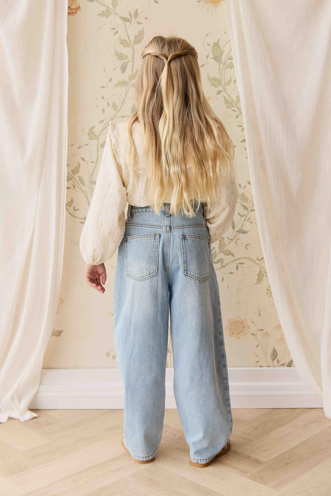 Organic Cotton Muslin Amira Blouse - Vintage Ditsy Childrens Top from Jamie Kay USA